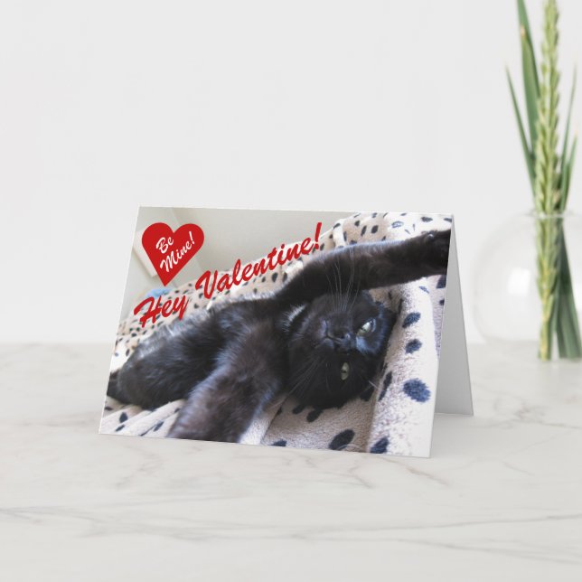 tarjeta de el día de San Valentín con un gato lind (Anverso)