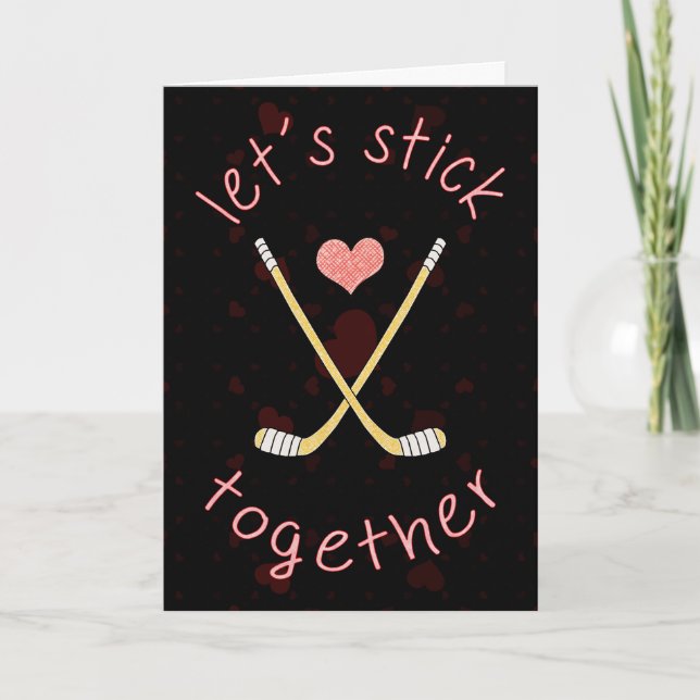 Tarjeta de El día de San Valentín Cute Ice Hockey (Anverso)