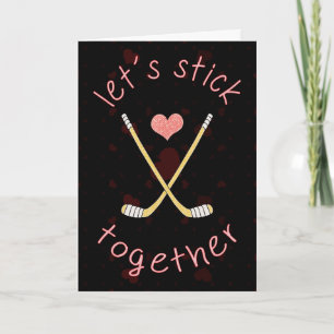 Tarjeta de El día de San Valentín Cute Ice Hockey