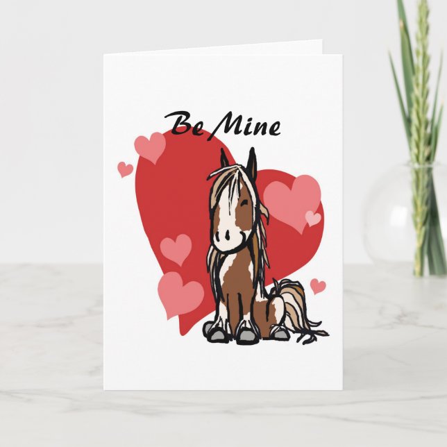 Tarjeta de El día de San Valentín Cute Paint Horse (Anverso)