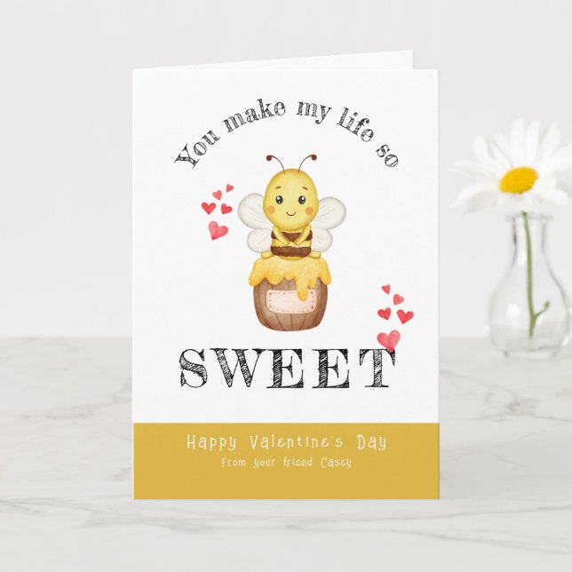 Tarjeta de El día de San Valentín de abeja de bumb (Planta pequeña)