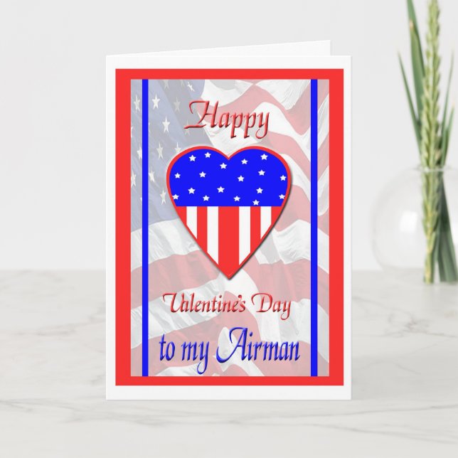 Tarjeta de El día de San Valentín de Airman Milita (Anverso)
