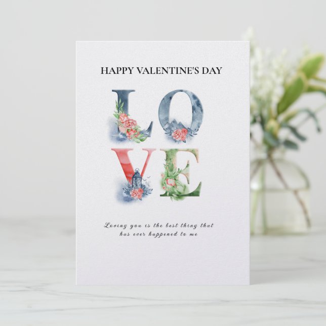 Tarjeta de El día de San Valentín de amor apilada  (Anverso de pie)