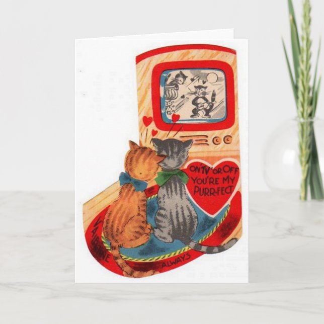 Tarjeta de El día de San Valentín de amor para gat (Anverso)