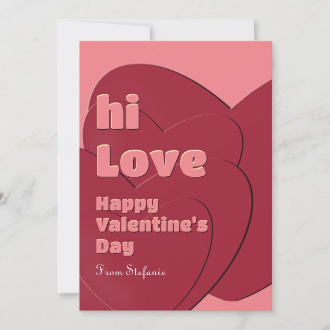 Tarjeta de El día de San Valentín de amor rojo par (Anverso)