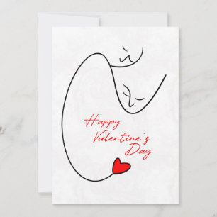 Tarjeta de El día de San Valentín de arte de línea