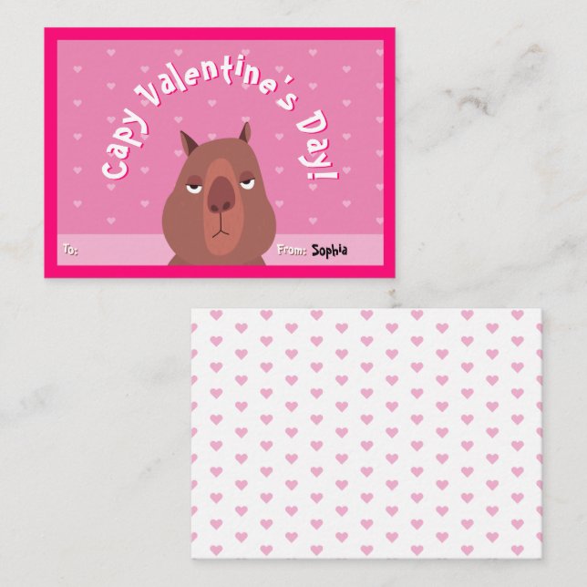 Tarjeta de El día de San Valentín de aula Capybara (Anverso / Reverso)