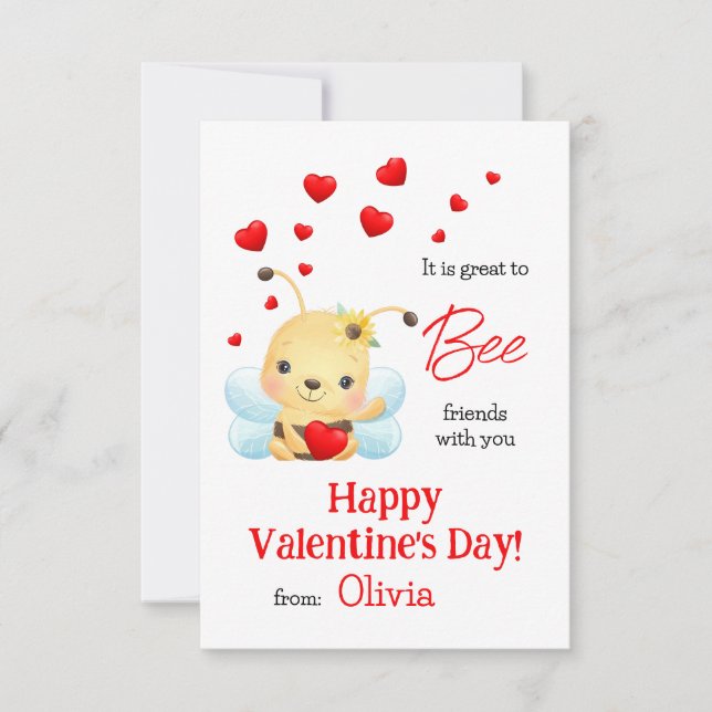 Tarjeta de El día de San Valentín de aula de amigo (Anverso)