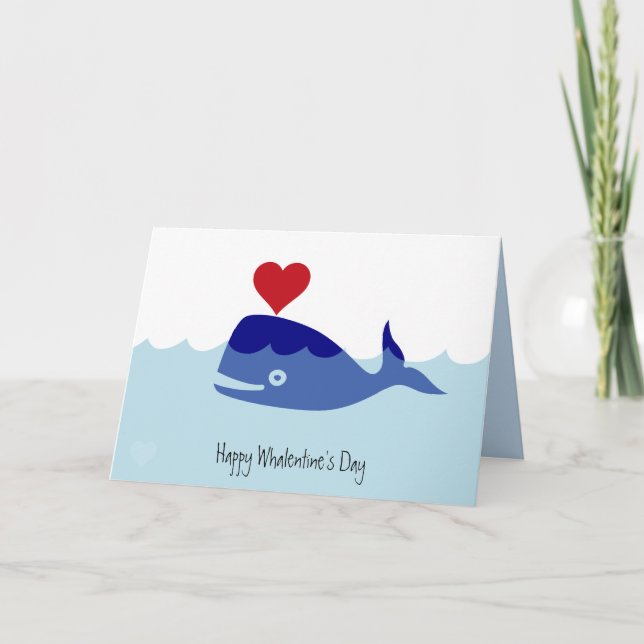 Tarjeta de El día de San Valentín de ballenas (Anverso)