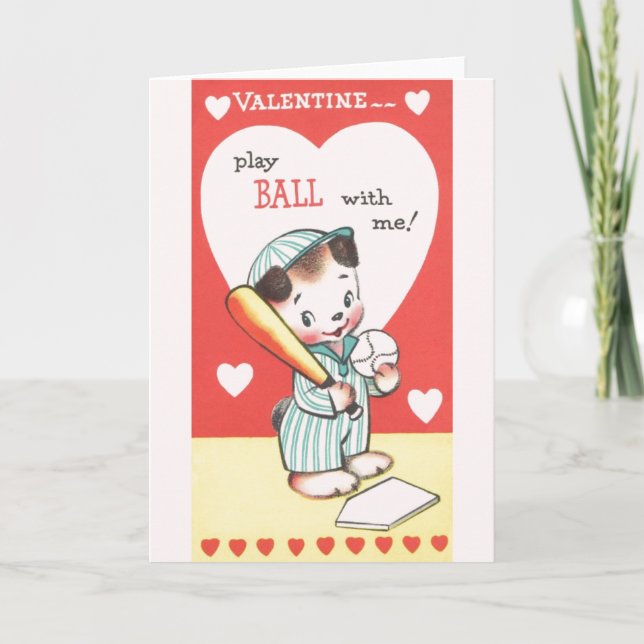 Tarjeta de El día de San Valentín de béisbol de ép (Anverso)
