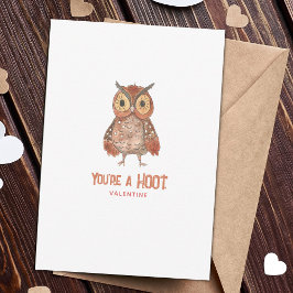 Tarjeta de El día de San Valentín de búho cúter