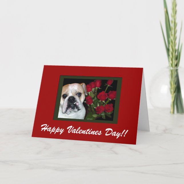 Tarjeta de El día de San Valentín de Bulldog en in (Anverso)
