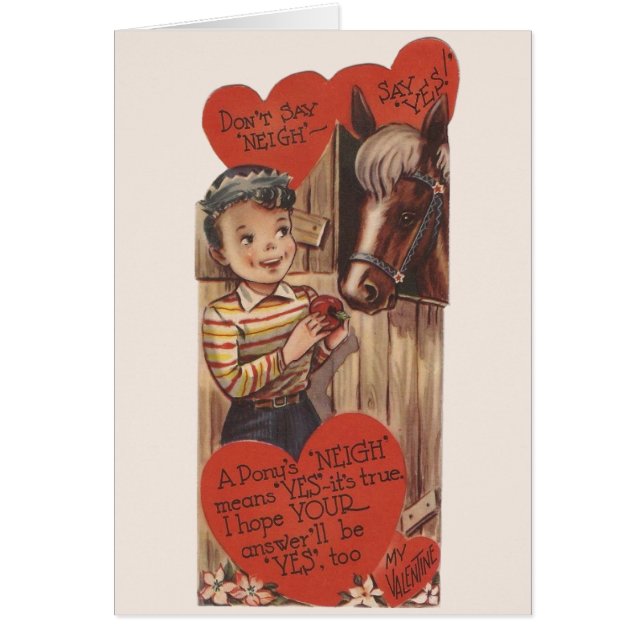 Tarjeta de El día de San Valentín de caballos/Pony (Frente)