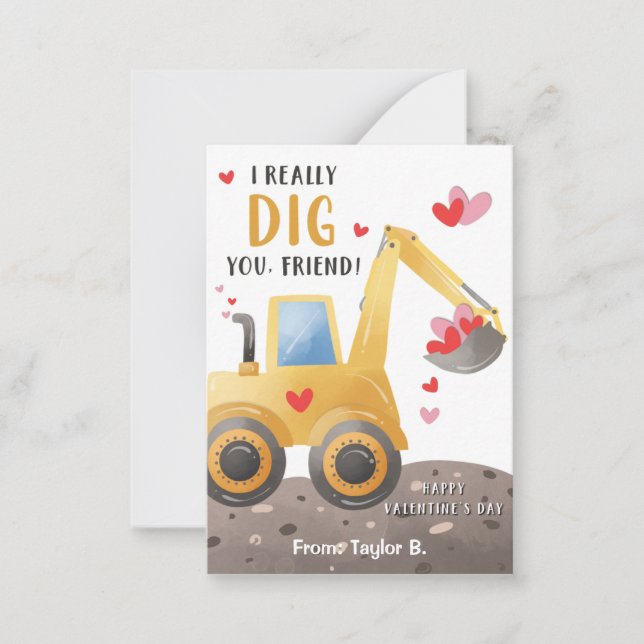 Tarjeta de El día de San Valentín de construcción  (Anverso)