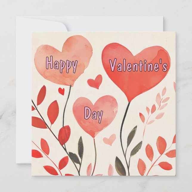 Tarjeta de El día de San Valentín de corazón (Anverso)