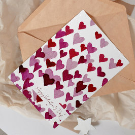 Tarjeta de El día de San Valentín de corazones ros