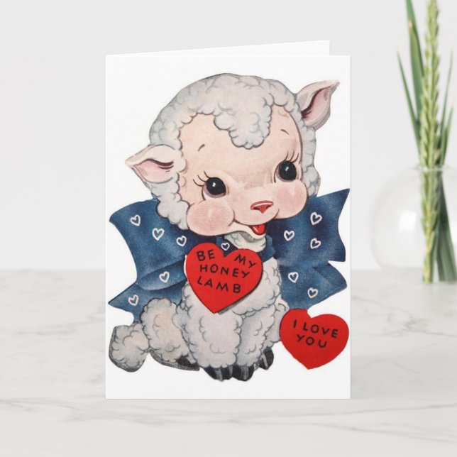 Tarjeta de El día de San Valentín de cordero de mi (Anverso)