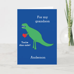 Tarjeta de El día de San Valentín de dinosaurios T