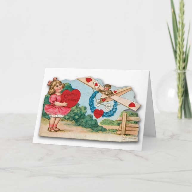 Tarjeta de El día de San Valentín de época con avi (Anverso)