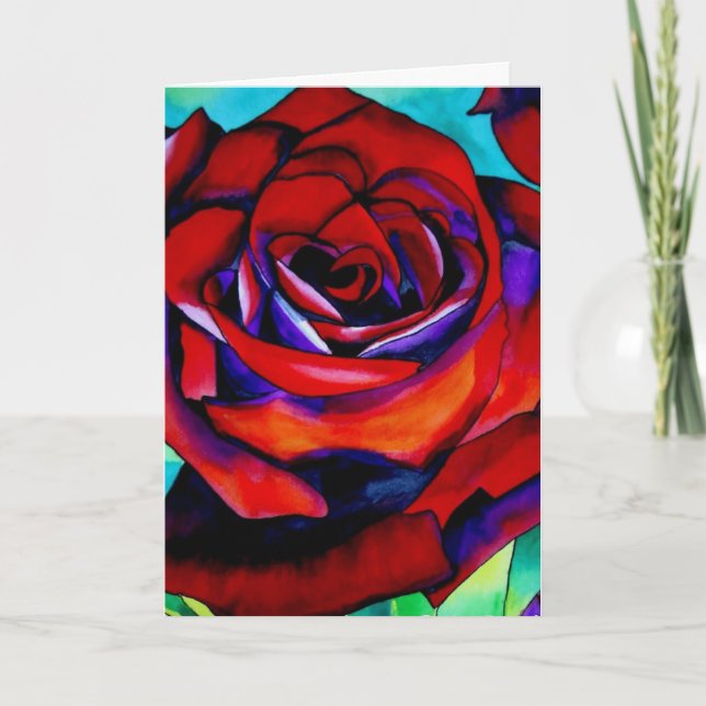 Tarjeta de El día de San Valentín de flor macro Ro (Anverso)