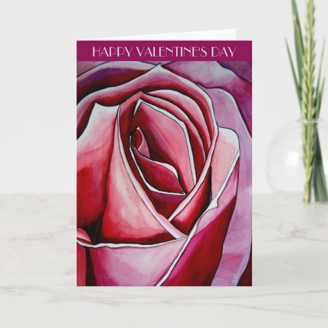 Tarjeta de El día de San Valentín de flores macro  (Anverso)