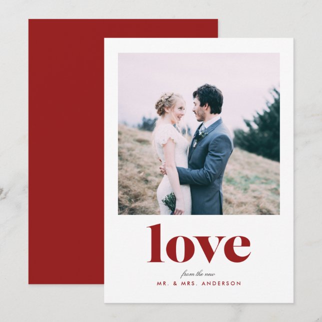 Tarjeta de El día de San Valentín de fotos de amor (Anverso / Reverso)