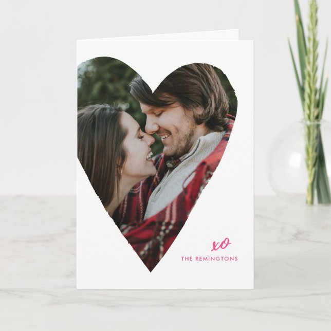 Tarjeta de El día de San Valentín de fotos del cor (Anverso)