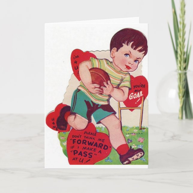 Tarjeta de El día de San Valentín de fútbol de vin (Anverso)