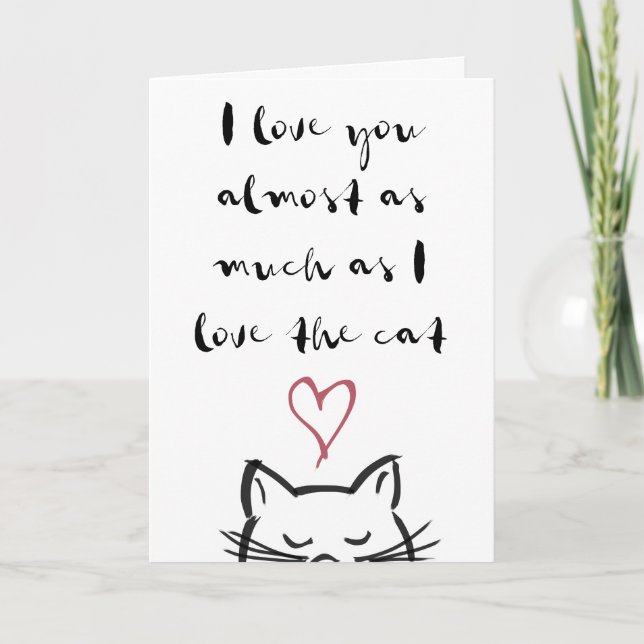 Tarjeta de El día de San Valentín de gato (Anverso)