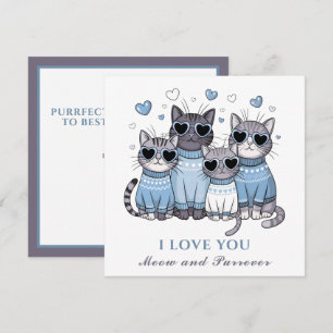 Tarjeta de El día de San Valentín de gato lindo pa