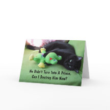Tarjeta de El día de San Valentín de gatos y rango