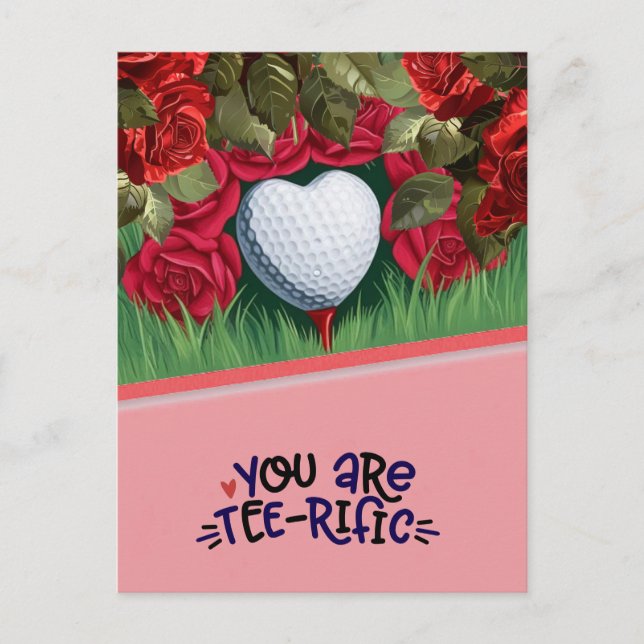 Tarjeta de El día de San Valentín de golf - Cuida  (Anverso)