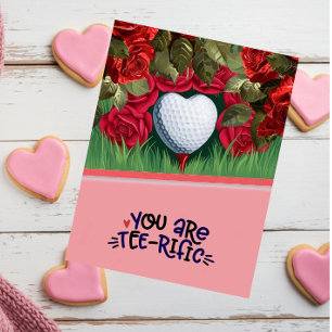 Tarjeta de El día de San Valentín de golf - Cuida