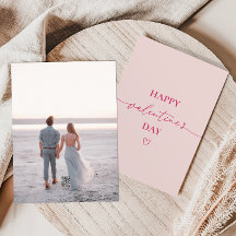 Tarjeta de El día de San Valentín de guión rosa su