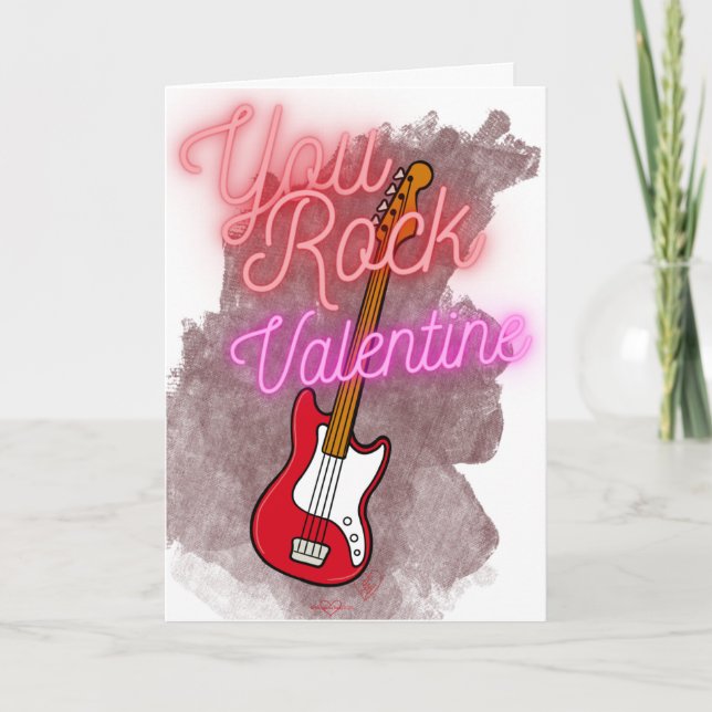 Tarjeta de El día de San Valentín de guitarra de r (Anverso)