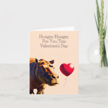 Tarjeta de El día de San Valentín de Hippo hambrie