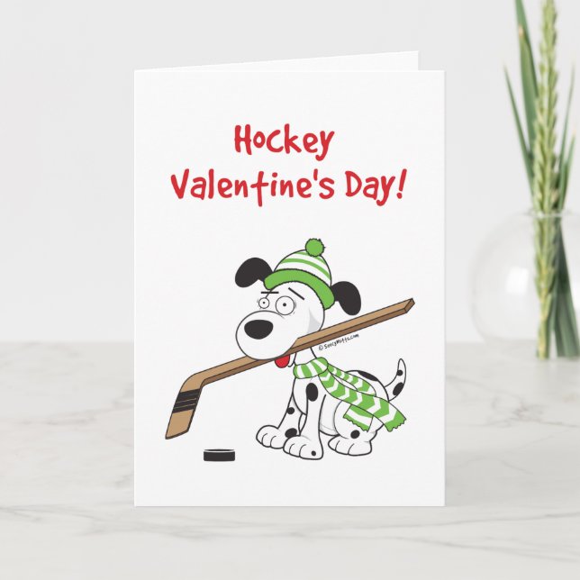 Tarjeta de El día de San Valentín de hockey - Perr (Anverso)