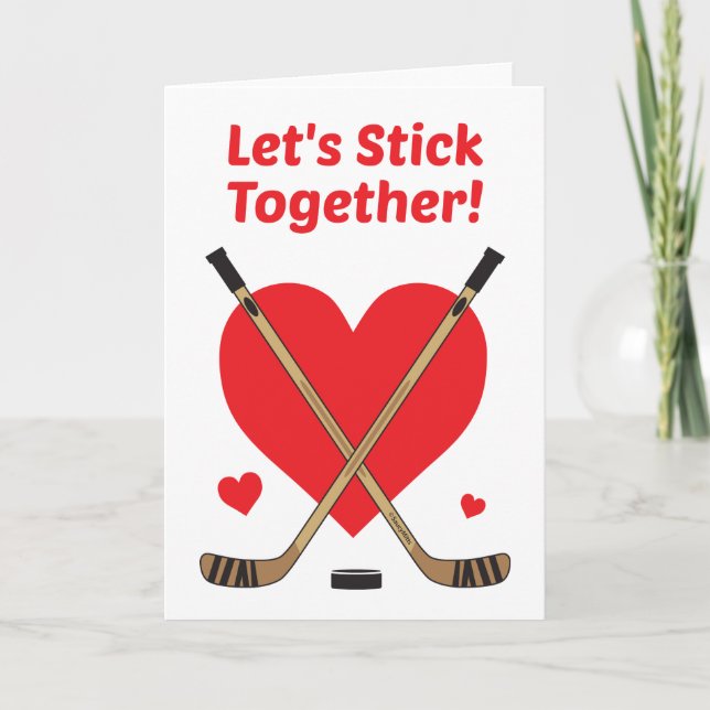 Tarjeta de El día de San Valentín de hockey - Siga (Anverso)