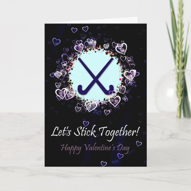 Tarjeta de El día de San Valentín de hockey sobre  (Anverso)