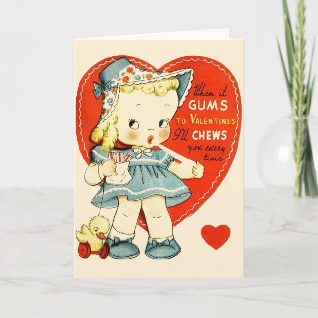 Tarjeta de El día de San Valentín de hueso de burb (Anverso)
