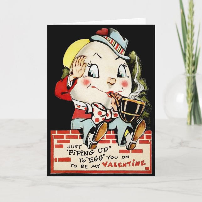 Tarjeta de El día de San Valentín de huevo retro (Anverso)