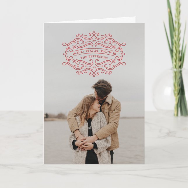 Tarjeta de El día de San Valentín de marco con sab (Anverso)