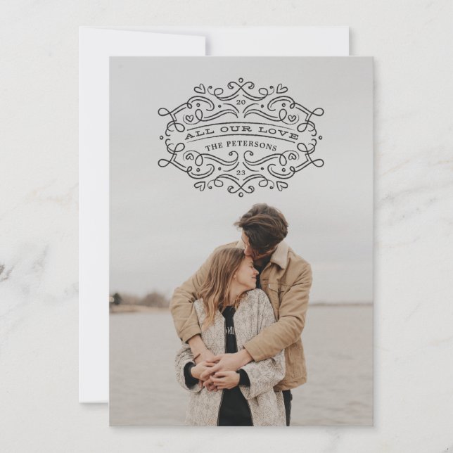 Tarjeta de El día de San Valentín de marco con sab (Anverso)