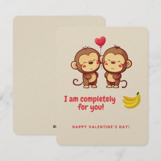 Tarjeta de El día de San Valentín de monos cúritos