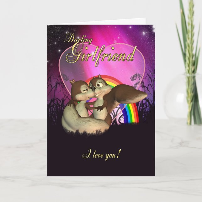 Tarjeta De El día de San Valentín De Novia Con Amo (Anverso)