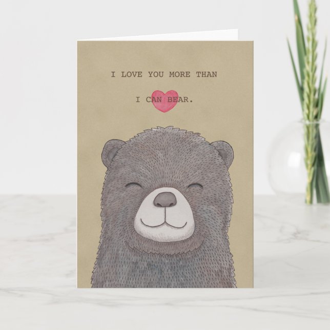 Tarjeta de El día de San Valentín de Oso Me Encant (Anverso)