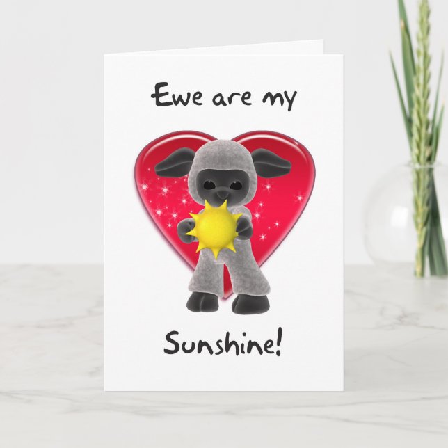 Tarjeta de El día de San Valentín de ovejas - Ewe  (Anverso)