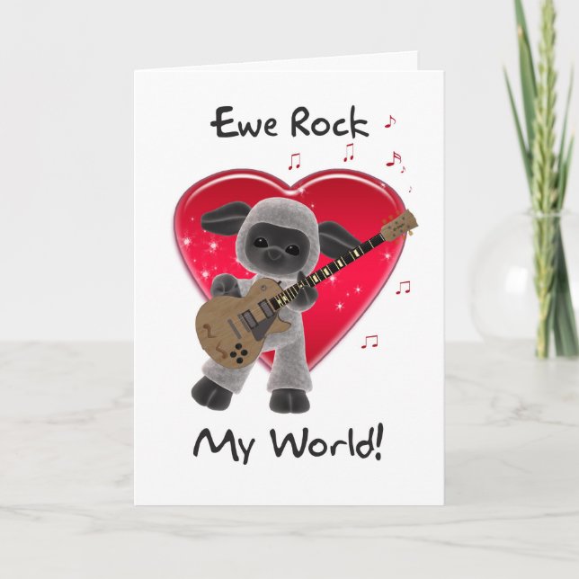 Tarjeta de El día de San Valentín de ovejas - Ewe  (Anverso)