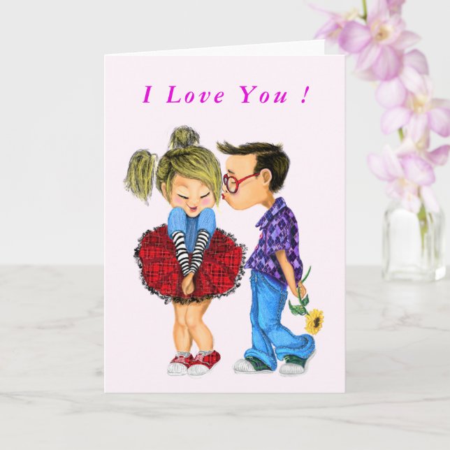 Tarjeta de El día de San Valentín de pareja románt (Orquídea)