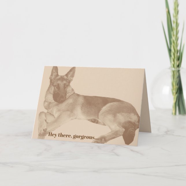 Tarjeta de El día de San Valentín de pastor alemán (Anverso)